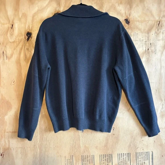 J. Ferrar 100% Cotton Long Sleeve Full Zip Gray Sweater Sz L - Picture 3 of 5